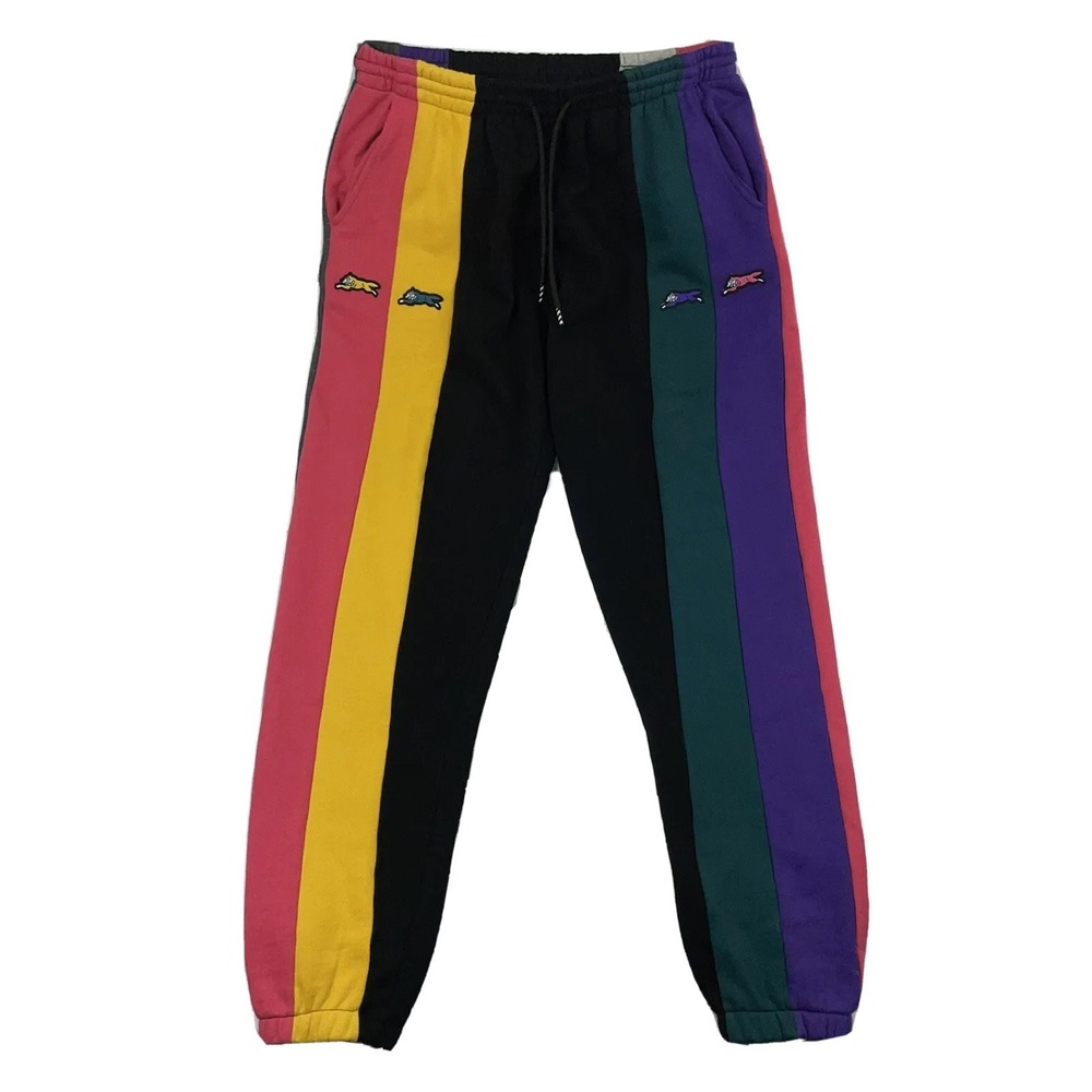 Icecream Wavy Colorblock Racing Dog Mens Drawstring Sweatpants Multicolor L